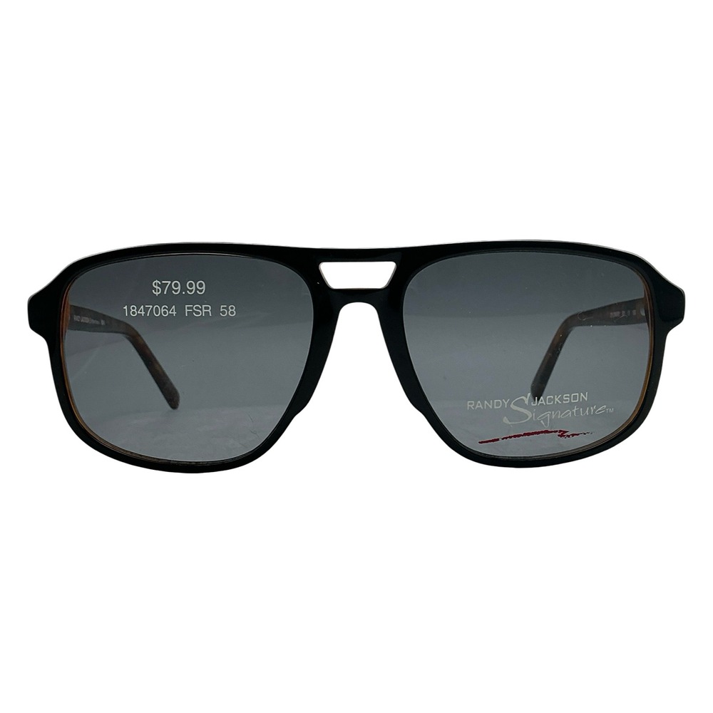Randy Jackson Signature S943 Aviator Sunglasses Black Tortoise 58mm New